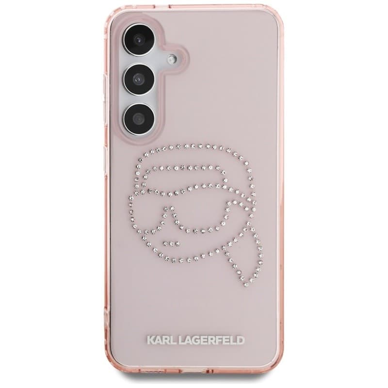 Karl Lagerfeld Rhinestones Karl Head Logo - Case for Samsung Galaxy S25 (Pink) - 3