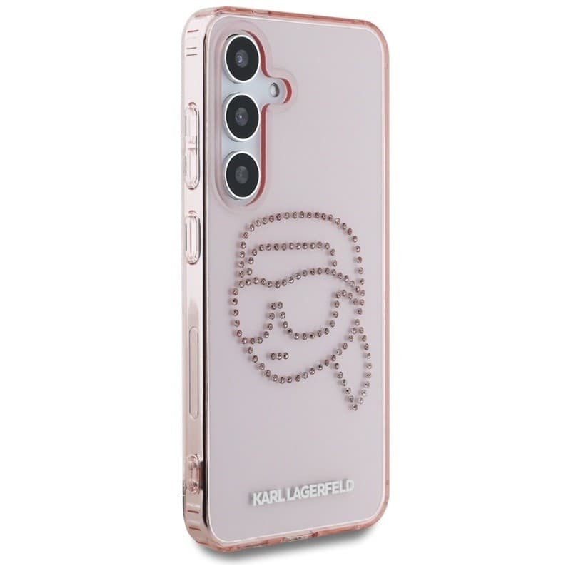 Karl Lagerfeld Rhinestones Karl Head Logo - Case for Samsung Galaxy S25 (Pink) - 4