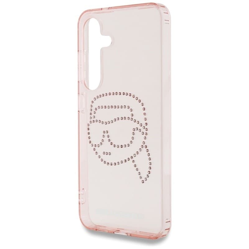 Karl Lagerfeld Rhinestones Karl Head Logo - Case for Samsung Galaxy S25 (Pink) - 6
