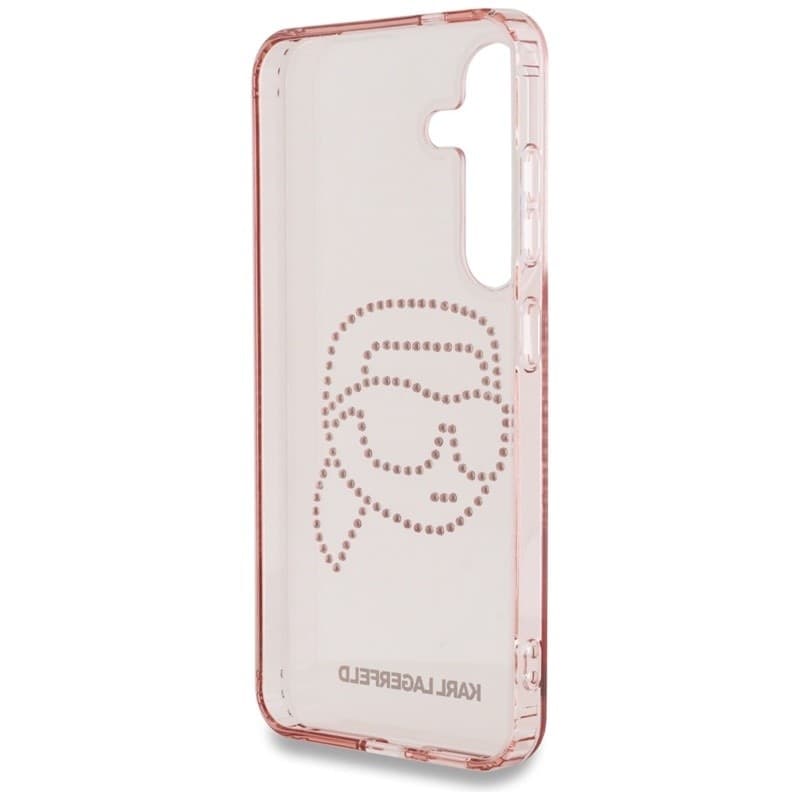 Karl Lagerfeld Rhinestones Karl Head Logo - Case for Samsung Galaxy S25 (Pink) - 7