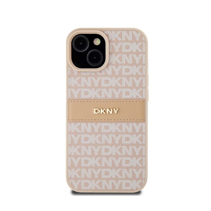 DKNY Leather Mono Stripe & Metal Logo - Case for iPhone 15 / 14 / 13 (pink) - 3