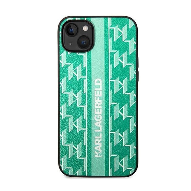 Karl Lagerfeld Monogram Stripe - Case for iPhone 14 Plus (Green) - 3
