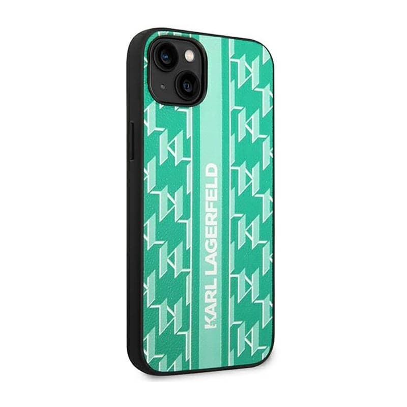 Karl Lagerfeld Monogram Stripe - Case for iPhone 14 Plus (Green) - 4