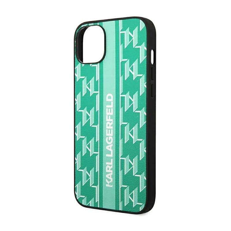 Karl Lagerfeld Monogram Stripe - Case for iPhone 14 Plus (Green) - 6