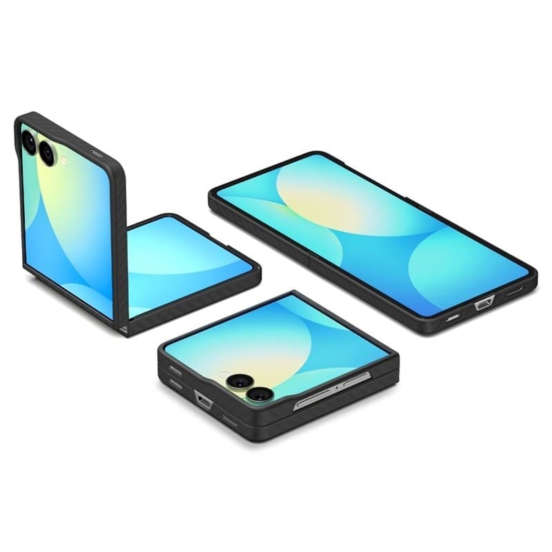Spigen Airskin Aramid - Case for Samsung Galaxy Z Flip 7 (Black) - 9