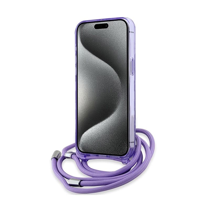 Karl Lagerfeld IML Crossbody Monogram Karl & Choupette Head MagSafe - Case for iPhone 15 Pro Max (Purple) - 4