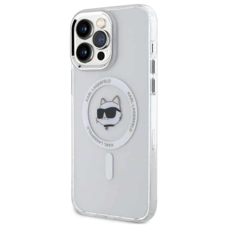 Karl Lagerfeld IML Metal Choupette Head MagSafe - Case for iPhone 14 Pro Max (White) - 2