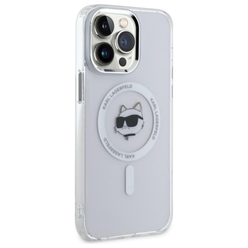 Karl Lagerfeld IML Metal Choupette Head MagSafe - Case for iPhone 14 Pro Max (White) - 12