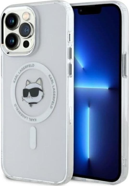 Karl Lagerfeld IML Metal Choupette Head MagSafe - Case for iPhone 14 Pro Max (White) - 9