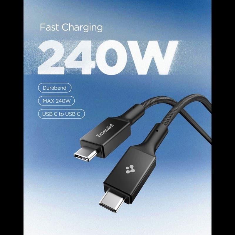 Spigen EB24015CC Essential - Cavo da USB-C a USB-C PD 240W 1,5 m (nero) - 3