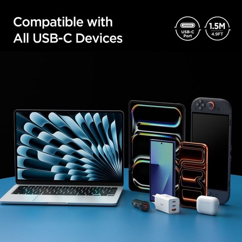Spigen EB24015CC Essential - Cavo da USB-C a USB-C PD 240W 1,5 m (nero) - 9