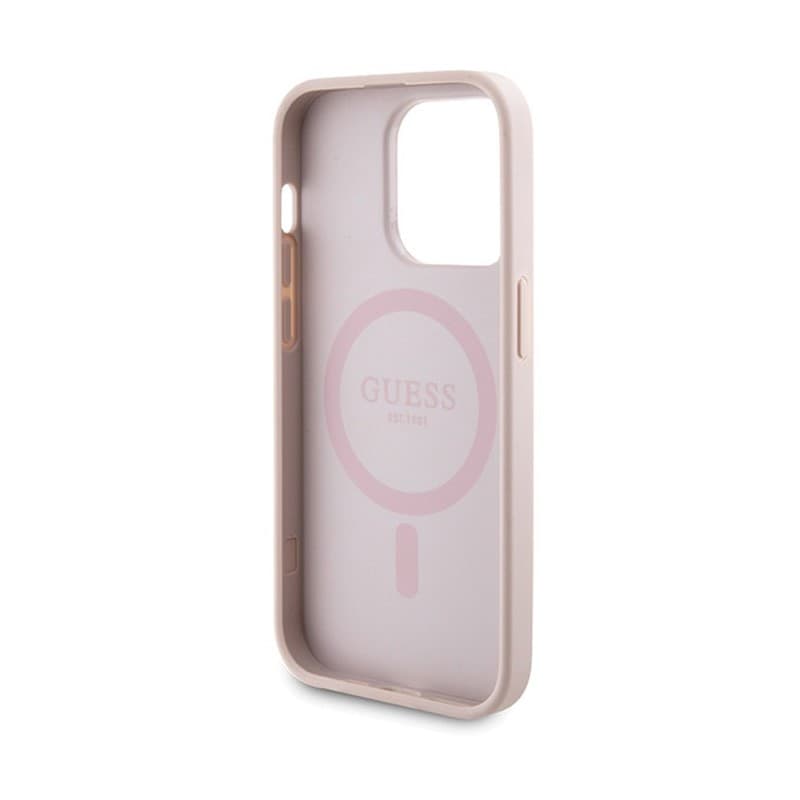Guess Bundle Pack MagSafe 4G Metal Gold Logo - Case set + Power Bank 5000mAh MagSafe iPhone 14 Pro (pink) - 7