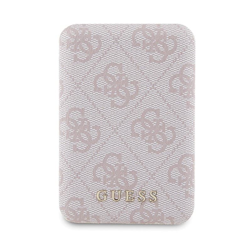 Guess Bundle Pack MagSafe 4G Metal Gold Logo - Case set + Power Bank 5000mAh MagSafe iPhone 14 Pro (pink) - 8