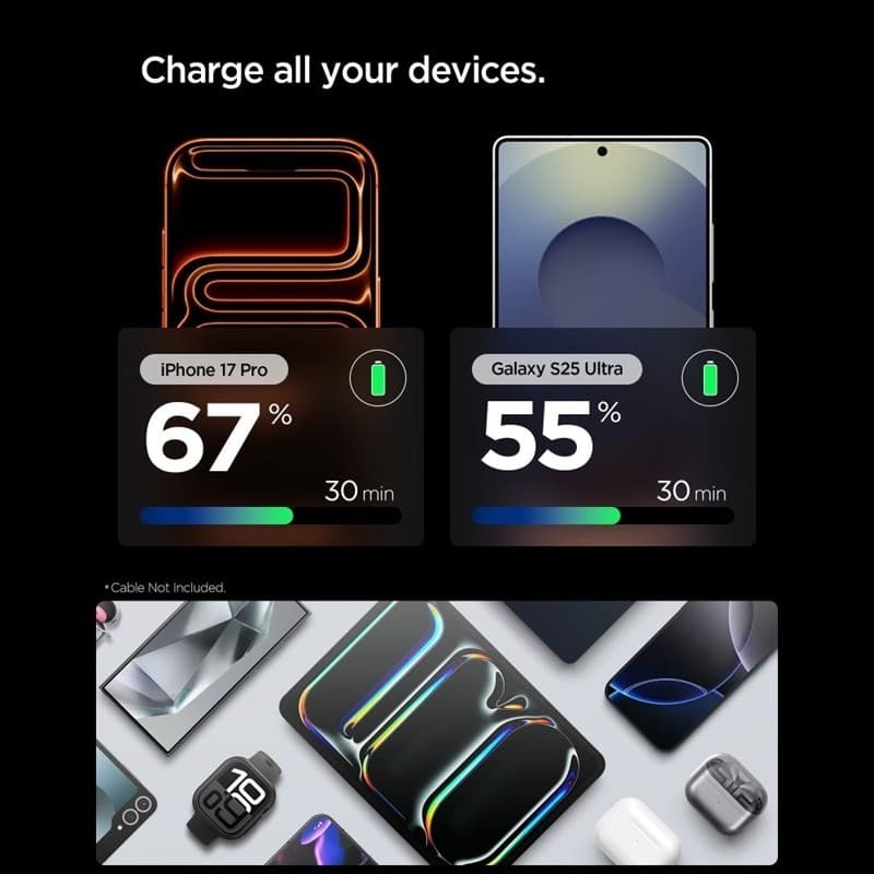 Caricabatterie da parete Spigen Essential EE301EU GaN - USB-C PD PPS 30W (Gunmetal) - 3