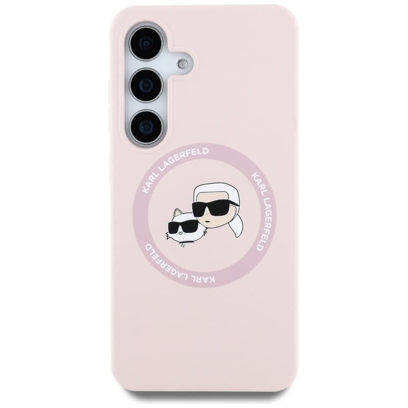 Karl Lagerfeld Silicone Double Heads And Circle MagSafe - Case for Samsung Galaxy S25+ (Pink) - 3