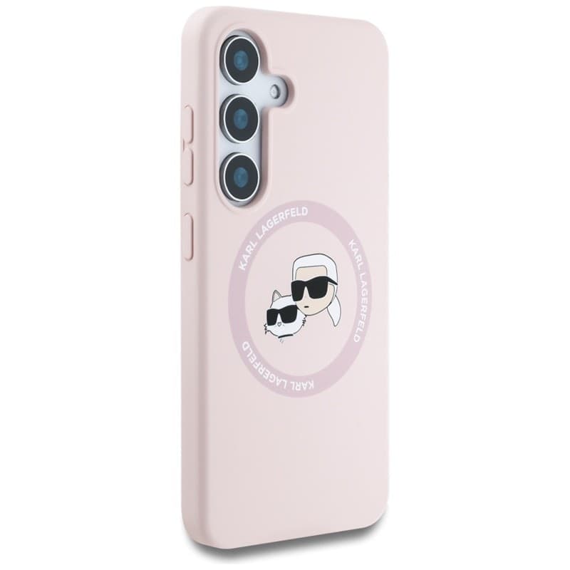 Karl Lagerfeld Silicone Double Heads And Circle MagSafe - Case for Samsung Galaxy S25+ (Pink) - 4