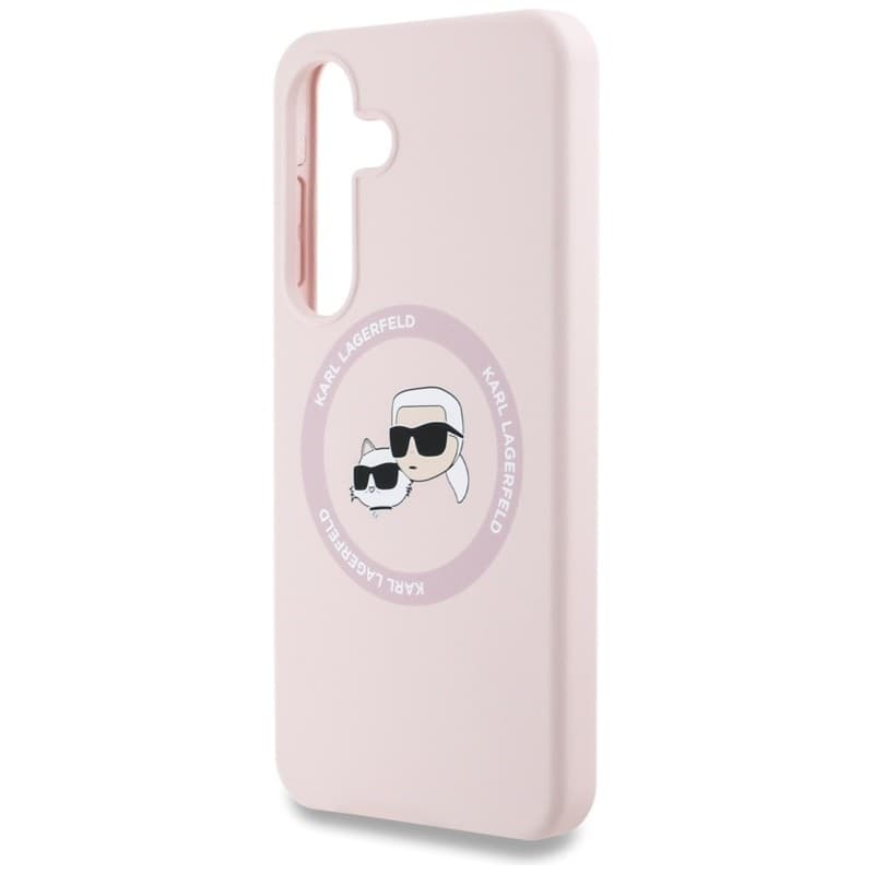 Karl Lagerfeld Silicone Double Heads And Circle MagSafe - Case for Samsung Galaxy S25+ (Pink) - 6