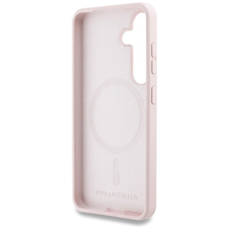 Karl Lagerfeld Silicone Double Heads And Circle MagSafe - Case for Samsung Galaxy S25+ (Pink) - 7