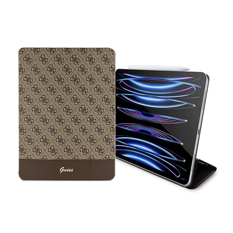 Guess 4G Stripe Allover - Case for iPad Pro 12.9" (2022-2020) (Brown) - 3