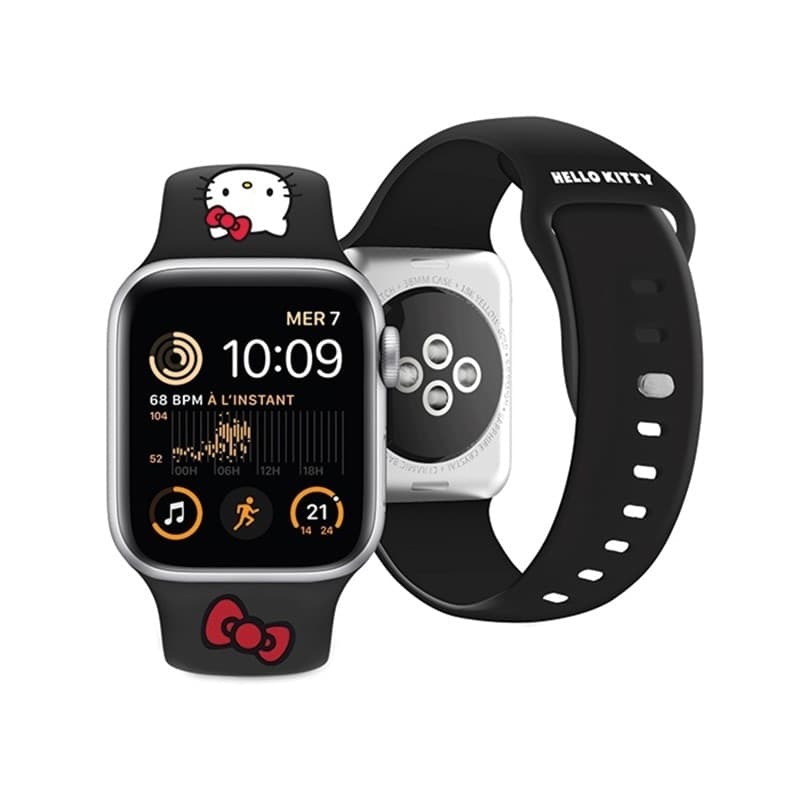 Hello Kitty Silicone Kitty Head - Strap for Apple Watch 38/40/41 mm (black) - 4