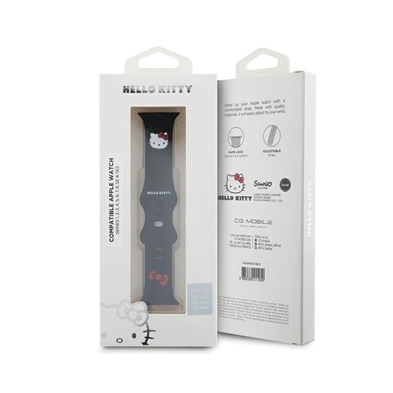 Hello Kitty Silicone Kitty Head - Strap for Apple Watch 38/40/41 mm (black) - 5