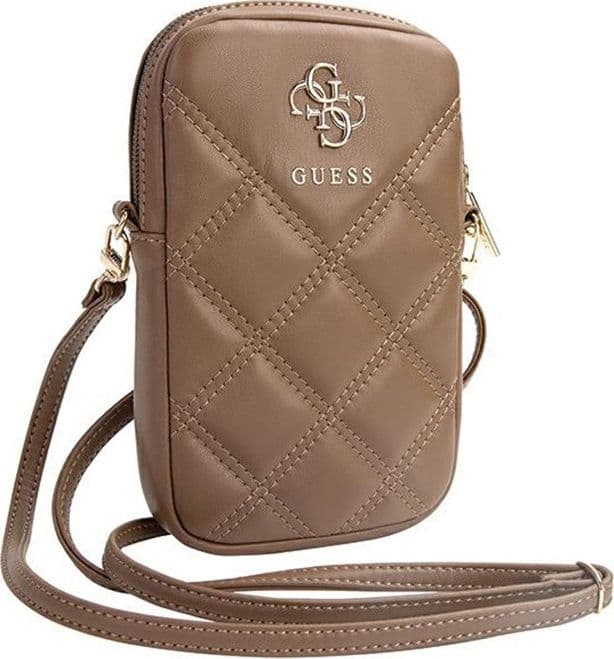 Guess Zip Quilted 4G - Phone bag (brown) - 3