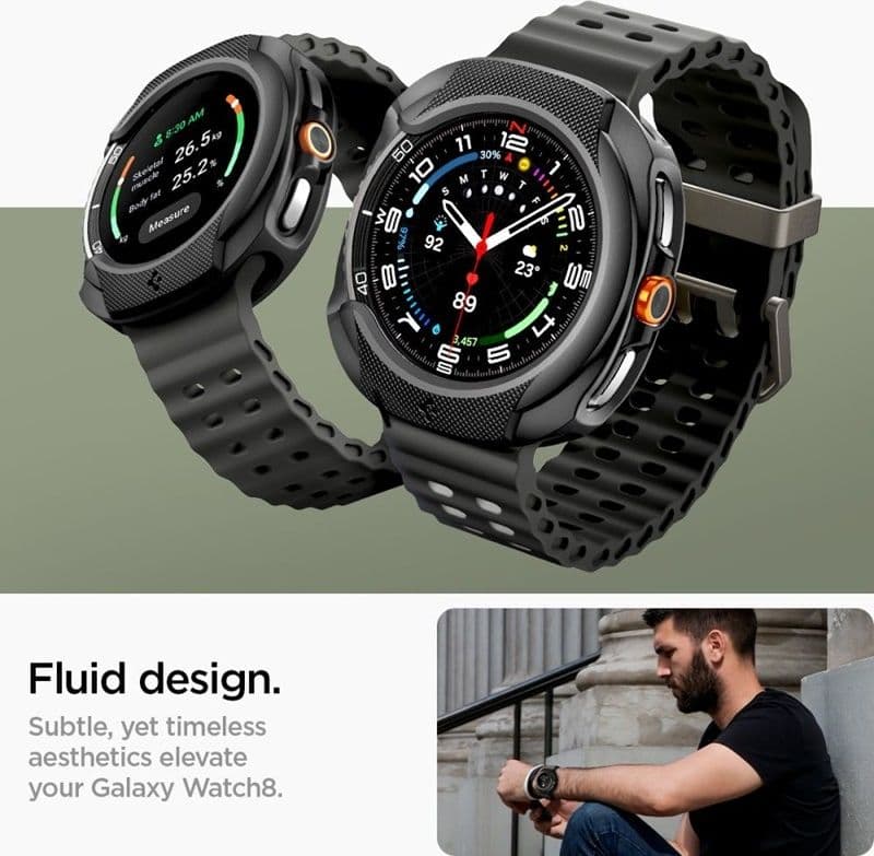 Spigen Liquid Air - Case for Samsung Galaxy Watch 8 Classic 46 mm (Matte Black) - 10