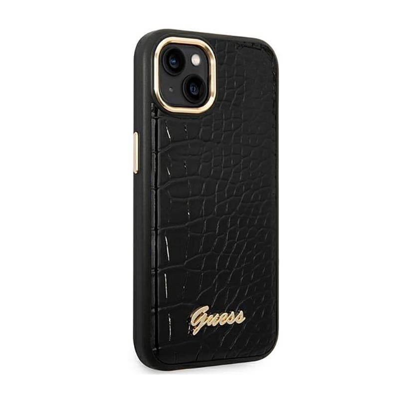 Guess Croco Collection - Case for iPhone 14 Plus (Black) - 4