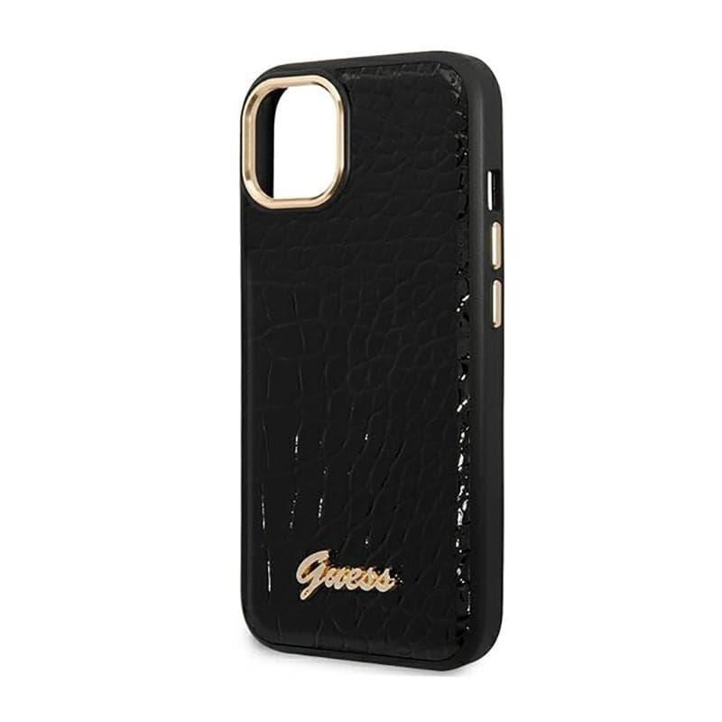 Guess Croco Collection - Case for iPhone 14 Plus (Black) - 6