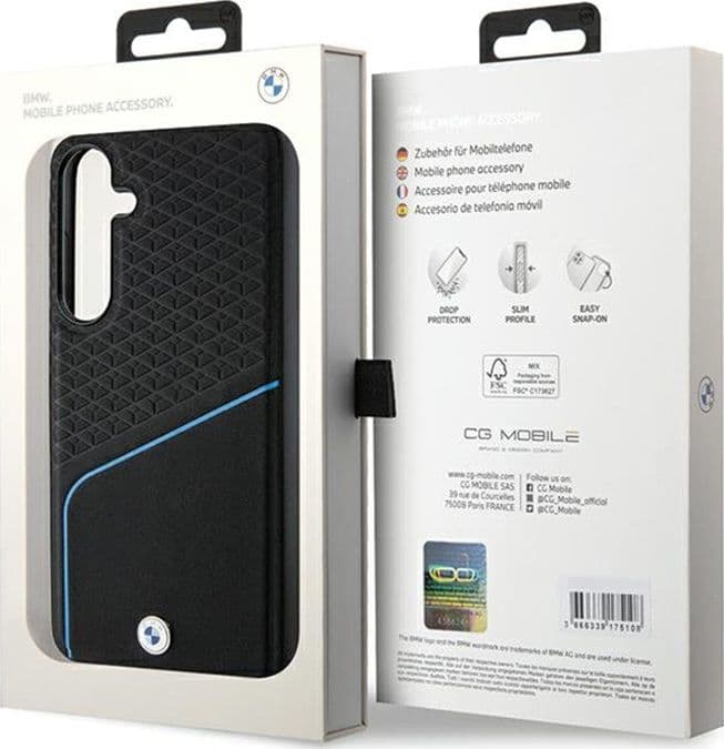 BMW Signature Leather Textured & Line MagSafe - Case for Samsung Galaxy S24 (Black) - 8