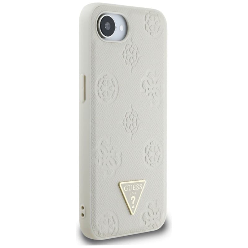 Guess Grained Hot Stamp Peony Triangle Logo MagSafe - Case for iPhone 16e (beige) - 4