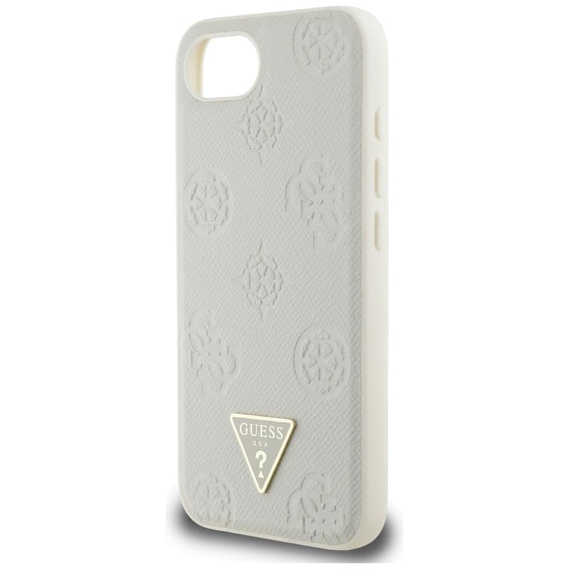 Guess Grained Hot Stamp Peony Triangle Logo MagSafe - Case for iPhone 16e (beige) - 6