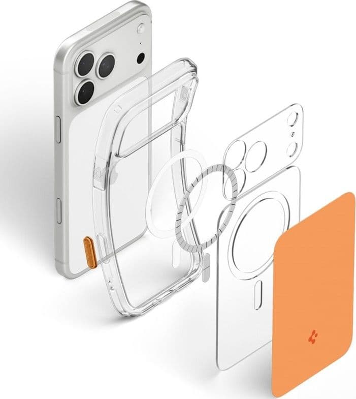 Spigen Ultra Hybrid T Mag MagSafe - Custodia per iPhone 18 Pro / 17 Pro (Arancione lucido) - 4