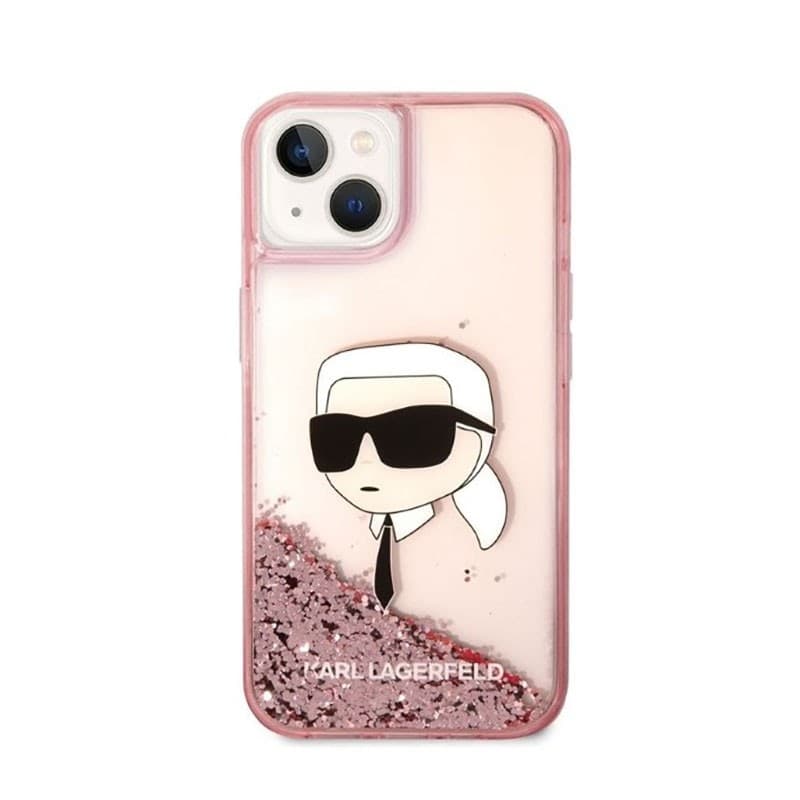 Karl Lagerfeld Liquid Glitter NFT Karl's Head - Case for iPhone 14 Plus (Pink) - 3