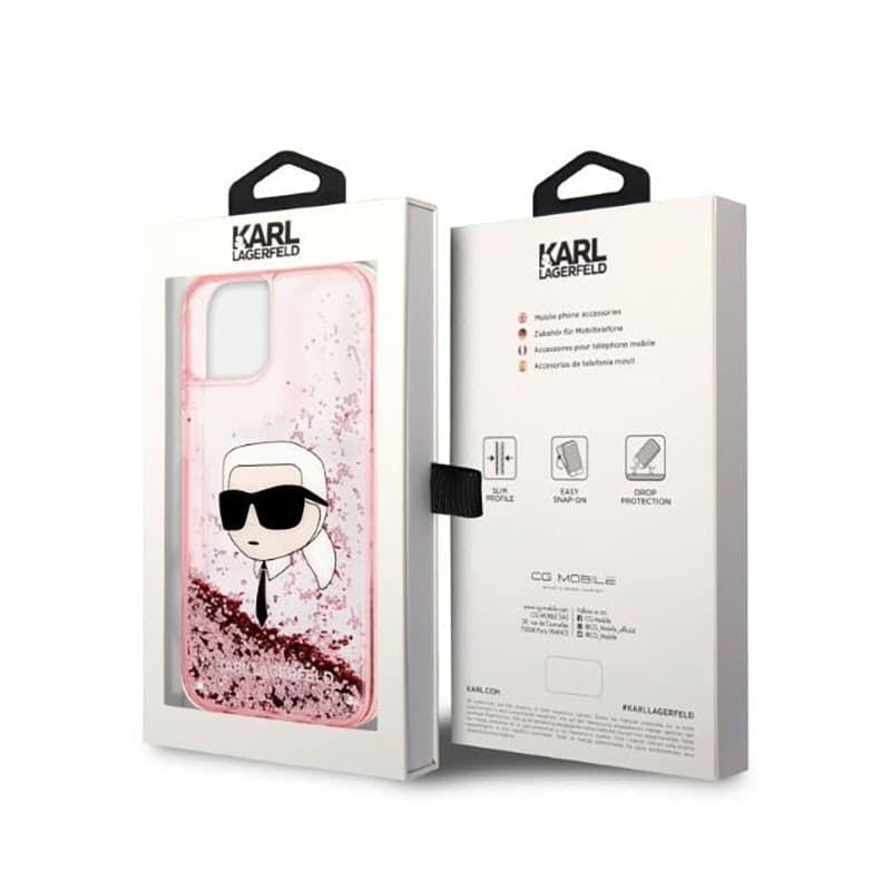Karl Lagerfeld Liquid Glitter NFT Karl's Head - Case for iPhone 14 Plus (Pink) - 8