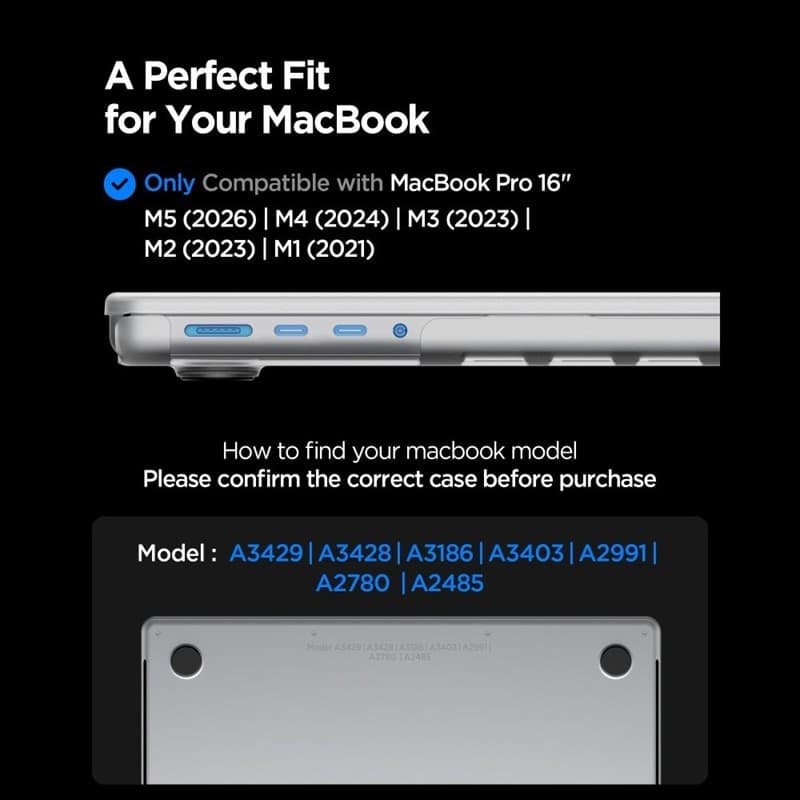 Spigen AirSkin - Custodia per MacBook Pro 16" (M5/M4/M3/M2/M1/2026-2021) (Trasparente satinato) - 6