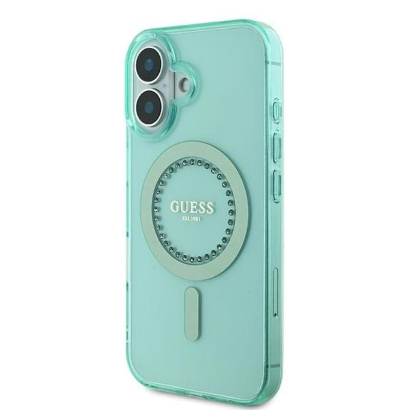 Guess IML Rhinestones MagSafe - Case for iPhone 16 Plus (Green) - 2