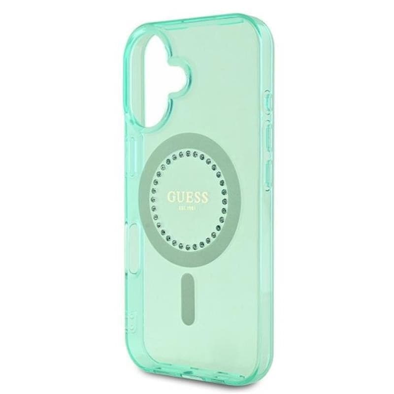 Guess IML Rhinestones MagSafe - Case for iPhone 16 Plus (Green) - 6