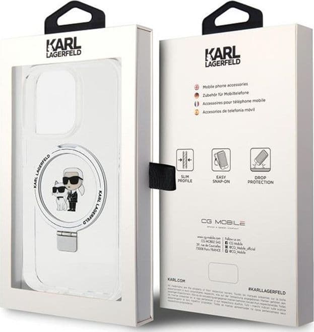 Karl Lagerfeld Ring Stand Karl & Choupette MagSafe - iPhone 14 Pro Case (white) - 8