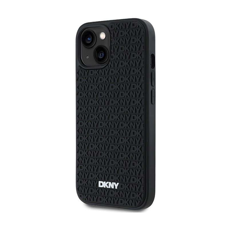 DKNY 3D Rubber Repeat Pattern - Case for iPhone 15 / 14 / 13 (Black) - 2