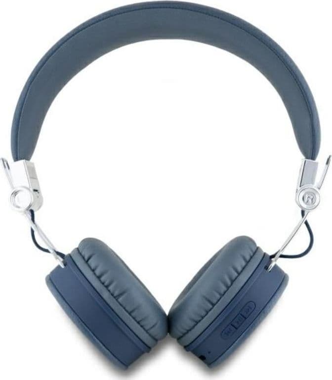 Guess Grained Classic Round Shape - Wireless Over-Ear Bluetooth ENC Headphones (Blue) - 2