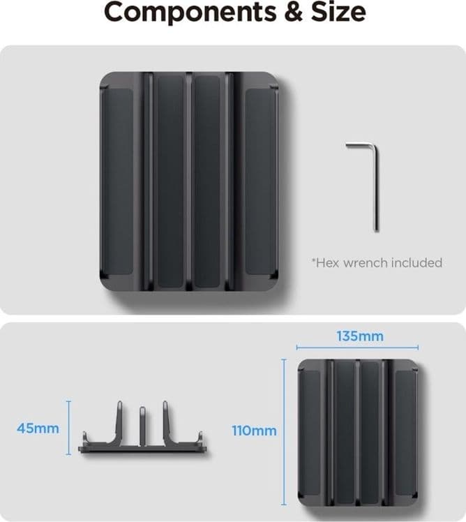 Supporto verticale per laptop Spigen LD208S4 – Organizer/supporto in alluminio per 4 dispositivi (grigio siderale) - 10