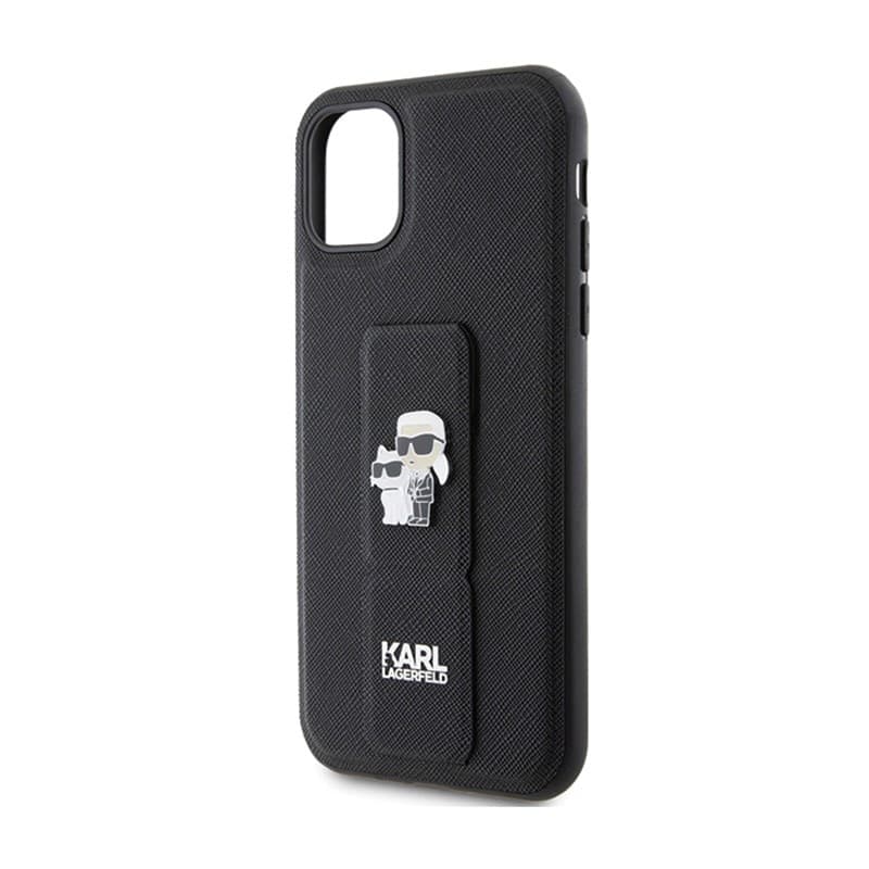 Karl Lagerfeld Gripstand Saffiano Karl & Choupette Pins - iPhone 11 Case (black) - 6