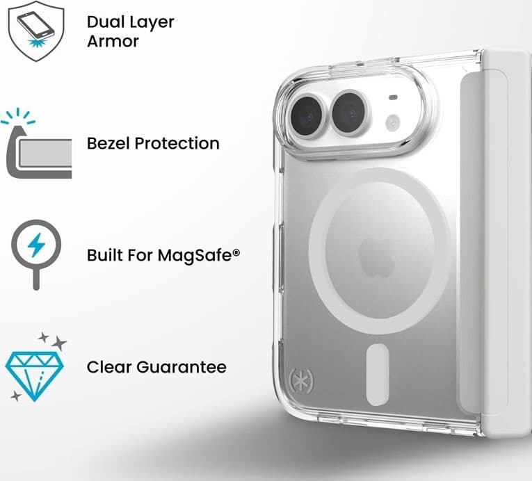 Speck Presidio Perfect Clear MagSafe - iPhone Fold Case (Clear) - 5