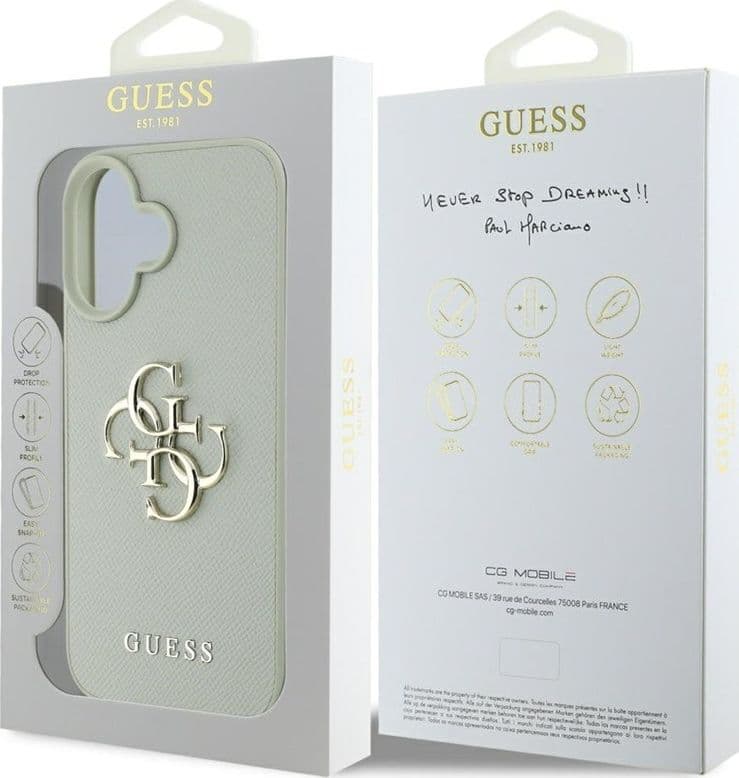 Guess Grained Big 4G Logo Small Classic Logo - Case for iPhone 16 (green) - 8