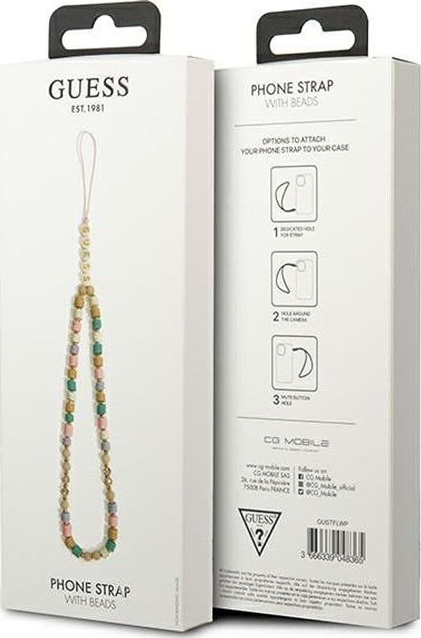 Guess Phone Strap Beads Heishi Flower Pink - 3
