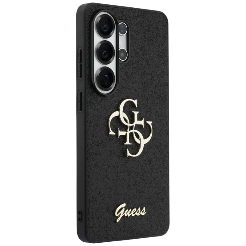 Guess Fixed Glitter Big 4G Metal Logo - Custodia per Samsung Galaxy S26 Ultra (Nero) - 4