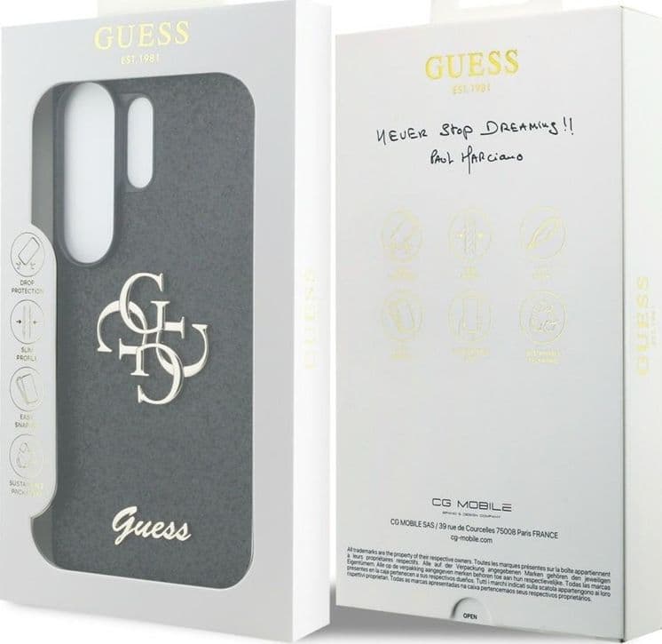Guess Fixed Glitter Big 4G Metal Logo - Custodia per Samsung Galaxy S26 Ultra (Nero) - 8