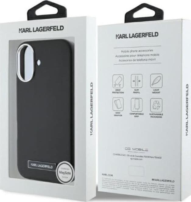 Karl Lagerfeld FW Metal Plate MagSafe - Case for iPhone 16 (black) - 5