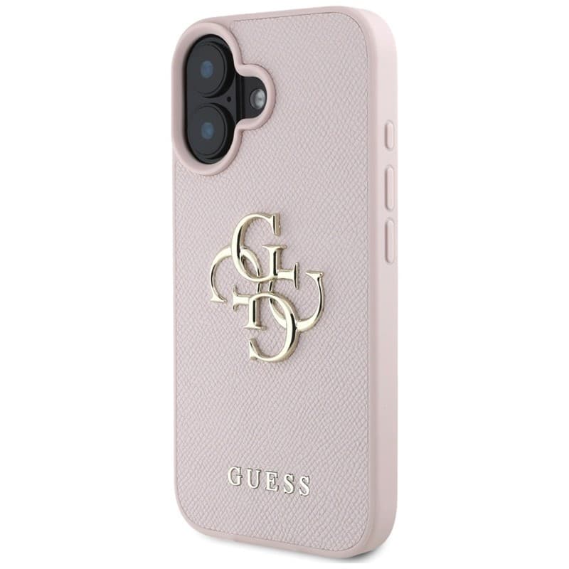Guess Grained Big 4G Logo Small Classic Logo - Case for iPhone 16 (pink) - 2